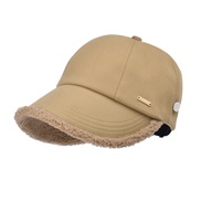 ( Khaki)autumn Winter velvet warm hat woman same style Korean style all-Purpose thick Bucket hat