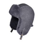 (   gray)Winter Outdoor wind hedging big head thick velvet warm hat woman