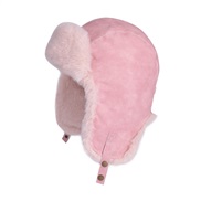 (   Pink)Winter Outdoor wind hedging big head thick velvet warm hat woman