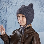 (  gray)child hat Winter man woman Outdoor warm hedging cartoon lovely cat knitting woolen