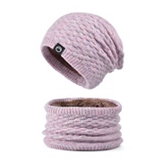 (  light pink )Winter hat set lady Outdoor warm knitting velvet hedging woolen