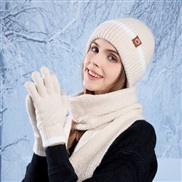 (  Beige)Winter hat g...