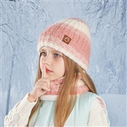 (   Pink)child hat Winter man woman Outdoor warm hedging wind knitting woolen set