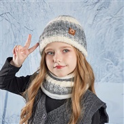 (   gray)child hat Winter man woman Outdoor warm hedging wind knitting woolen set