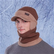 ( Coffee )Winter hat set Outdoor velvet knitting woolen man warm hedging