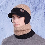 (  Khaki)Winter hat set Outdoor velvet knitting woolen man warm hedging