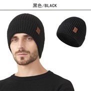 ( black) knitting man big head pure color hedging wool Double layer thick warm woolen