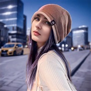 (/ Dark coffee color)autumn Winter warm color knitting hat occidental style lady sheep velvet woolen bag head hedging