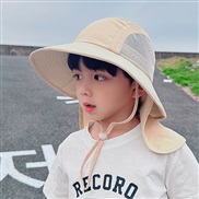 ( Beige)spring summer child hat man woman Outdoor sunscreen sun hat big shawl Bucket hat