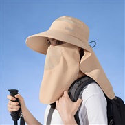 ( Khaki)spring summer big shawl sunscreen fashion Bucket hat belt sun hat woman