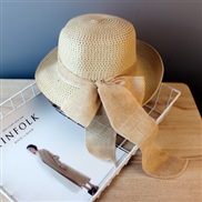 (M56-58cm)( Beige)straw hat woman summer sunscreen big all-Purpose sun hat Shade Korean style Sandy beach hat woman