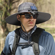 ( Adjustable)( Dark grey+)big wind hat summer Outdoor man sun big wind Shade sunscreen