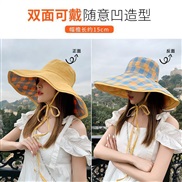 ( yellow)Bucket hat woman spring big sunscreen sun hat summer sun