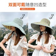 (-15cm)(Cyan )Bucket hat woman spring big sunscreen sun hat summer sun