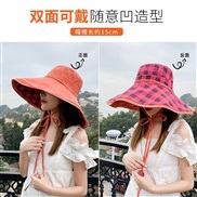 (-15cm)( red )Bucket hat woman spring big sunscreen sun hat summer sun