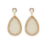 ( champagne) creative retro Alloy diamond colorful diamond earrings woman exaggerating high drop