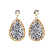 ( Silver) creative retro Alloy diamond colorful diamond earrings woman exaggerating high drop