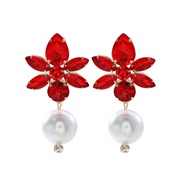 ( red)lady snowflake diamond Pearl pendant earrings high temperament earring Earring