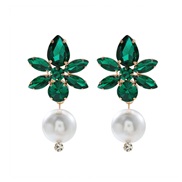 ( green)lady snowflake diamond Pearl pendant earrings high temperament earring Earring