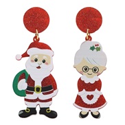 christmas day Acrylic cartoon Santa Claus earring Earring woman