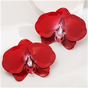 ( red)more butterfly flowers earrings Alloy flowers ear stud exaggerating high wind Earring