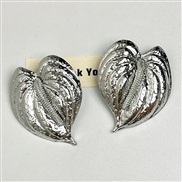 ( Silver)occidental style exaggerating big leaves unique earrings woman high temperament ear stud