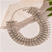 ( Silver Set in drill necklace)occidental style wind diamond multilayer clavicle chain personality samll temperament hi