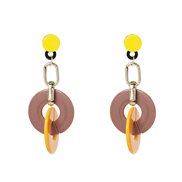 ( brown)UR new Acrylic earrings occidental style fashion all-Purpose earring Earring