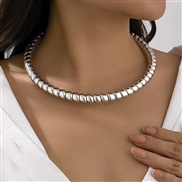 ( 1  White k 6462)occidental style  brief fashion samll multilayer Collar  personality exaggerating wind snake necklace