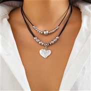 ( 3  necklace  White k 684 K2)occidental style retro Nation pendant short style Collar woman  brief Double layer tube