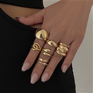 ( 2 Ligh gold Suit  5652)occidental styleins wind Metal opening ring woman IrregularRings