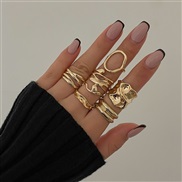 ( 3 Ligh gold Suit  5655)occidental styleins wind Metal opening ring woman IrregularRings