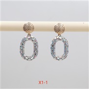 (AB color)occidental style personality fully-jewelled earrings creative chain shape diamond color ear stud fashion Earr