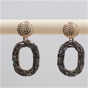 (grey )occidental style personality fully-jewelled earrings creative chain shape diamond color ear stud fashion Earring