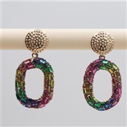 (color )occidental style personality fully-jewelled earrings creative chain shape diamond color ear stud fashion Earring