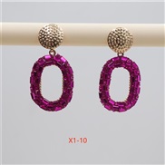 ( rose Red)occidental style personality fully-jewelled earrings creative chain shape diamond color ear stud fashion Ear