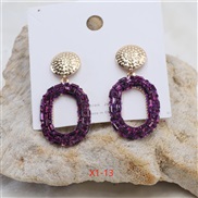 occidental style personality fully-jewelled earrings creative chain shape diamond color ear stud fashion Earring