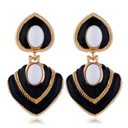 ( black)occidental style fashion atmospheric diamond multicolor pendant color heart-shaped earrings