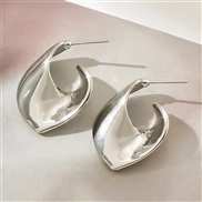 ( Silver)occidental styleIns wind retro surface circle woman samll geometry brief Irregular earrings