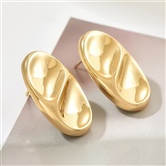 ( Gold)occidental style wind gold thick Oval ear stud woman fashion earrings