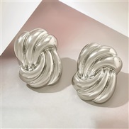 ( Silver)occidental styleIns wind Irregular wave Shells pattern ear stud woman fashion all-Purpose gold earrings