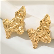 ( Gold)occidental style retro geometry Metal ear stud woman fashion punk Irregular earrings