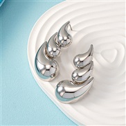 ( Silver)color retention  occidental styleI wind three layer drop earrings woman personality exaggerating geometry ear 