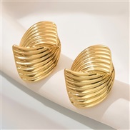 ( Gold)occidental styleins samll gold ear stud woman fashion personality Stripe earrings