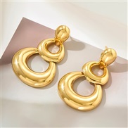 ( Gold)gold retro drop earrings woman geometry circleI samll exaggerating personality Earring