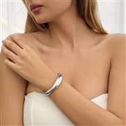 ( 3  White K 2389)occidental style fashion exaggerating Metal circle banglebracelet width surface multilayer brief