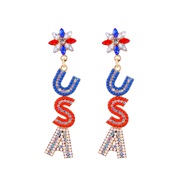 (blue red ) day dayU diamond love Word earring