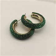 ( green)occidental style color diamond earrings high fashion all-Purpose Earring brief multicolor exaggerating ear stud