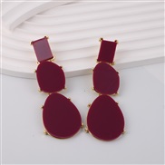 ( red)retro Earring samll textured high asymmetry temperament long style resin earrings woman