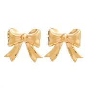 ( Gold)summer Alloy bow earrings occidental style Earring woman elegantearrings